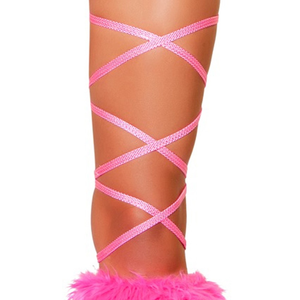 Hot Pink Shiny Dot Thigh Leg Wraps Body Straps